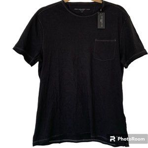 NWT John Varvatos USA Mens M Cooper Short Sleeve Black Crew Neck T-Shirt Tee